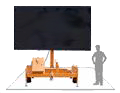 [Image Description: A trailer hitch-mounted digital LED sign.]